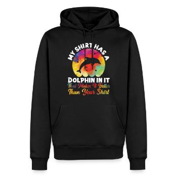 Dauphin aquarelle ma chemise a un - Sweat à capuche Premium bio Homme - noir - Devant - Nico (187cm)