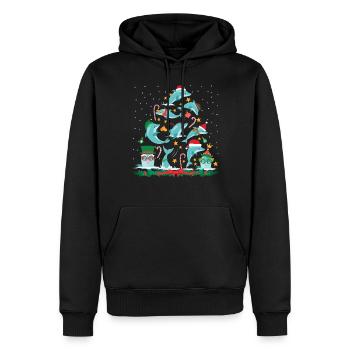 Arbre de Noël dauphin - Sweat à capuche Premium bio Homme - noir - Devant - Nico (187cm)