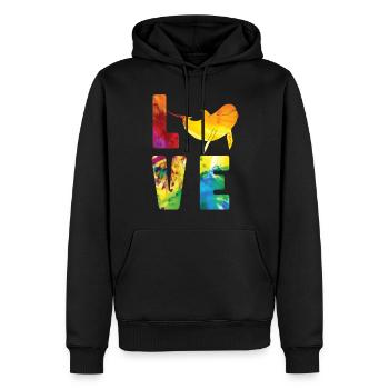 Dolphin Watercolor Love - Männer Premium Bio Hoodie - Schwarz - Vorne - Nico (187cm)
