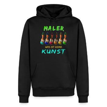 MALER PINSEL WAS IST DEINE KUNST - Männer Premium Bio Hoodie - Schwarz - Vorne - Nico (187cm)