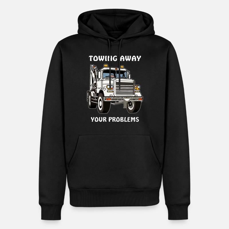 ABSCHLEPPWAGEN TOWING AWAY YOUR PROBLEMS - Männer Premium Bio Hoodie - Schwarz