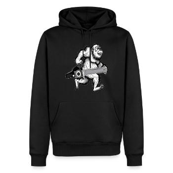 BIGFOOT CHAINSAW - Men’s Premium Organic Hoodie - black - Front - Nico (187cm)