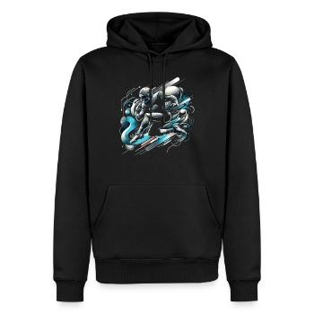 American Football Football Football Helm Football - Männer Premium Bio Hoodie - Schwarz - Vorne - Nico (187cm)
