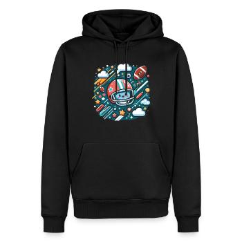 Football américain Football Kinder Football Enfants - Sweat à capuche Premium bio Homme - noir - Devant - Nico (187cm)