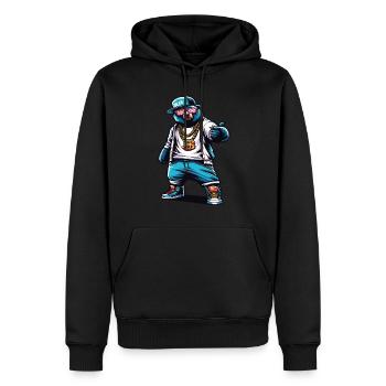 Bär Bären Bärenkopf Bär Braunbär Bären - Männer Premium Bio Hoodie - Schwarz - Vorne - Nico (187cm)