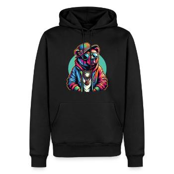 Bär Bären Bärenkopf Bär Braunbär Bären - Männer Premium Bio Hoodie - Schwarz - Vorne - Nico (187cm)