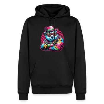 Bär Bären Bärenkopf Bär Braunbär Bären - Männer Premium Bio Hoodie - Schwarz - Vorne - Nico (187cm)