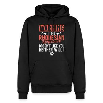Rhodesian Ridgeback Gifts - Men’s Premium Organic Hoodie - black - Front - Nico (187cm)
