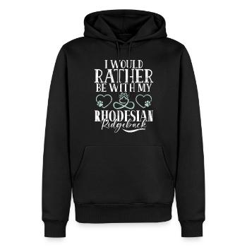 Rhodesian Ridgeback Gifts - Men’s Premium Organic Hoodie - black - Front - Nico (187cm)