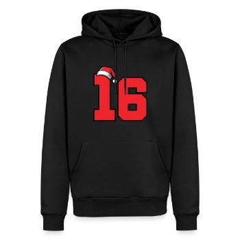 16 Zahl Weihnachten - Männer Premium Bio Hoodie - Schwarz - Vorne - Nico (187cm)