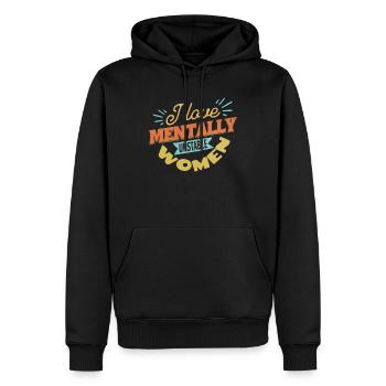 J’aime les femmes mentalement instables Ironique Meme Moderne - Sweat à capuche Premium bio Homme - noir - Devant - Nico (187cm)