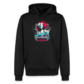 I Love Mentally Unstable Women Ironic Meme Vapor - Männer Premium Bio Hoodie - Schwarz - Vorne - Nico (187cm)
