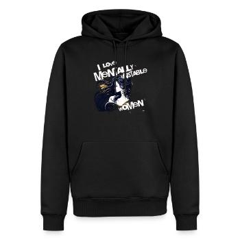 J’aime les femmes mentalement instables Ironique Meme Feminim - Sweat à capuche Premium bio Homme - noir - Devant - Nico (187cm)