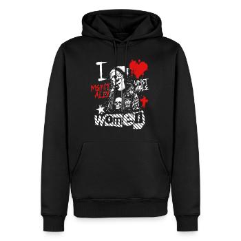 J’aime les femmes mentalement instables Meme Punk ironique - Sweat à capuche Premium bio Homme - noir - Devant - Nico (187cm)