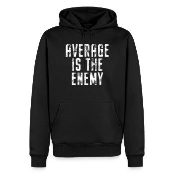 La moyenne est l’ennemi Sport d’entraînement Course à pied Fitness - Sweat à capuche Premium bio Homme - noir - Devant - Nico (187cm)