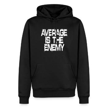 La moyenne est l’ennemi Sport d’entraînement Course à pied Fitness - Sweat à capuche Premium bio Homme - noir - Devant - Nico (187cm)