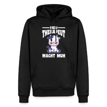 Kuh Bauernhof Kuhbauer Landwirt Rind Kühe - Männer Premium Bio Hoodie - Schwarz - Vorne - Nico (187cm)