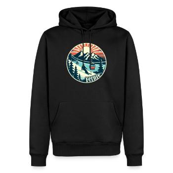 Fernie Kanada - Wintersport und Skiurlaub - Männer Premium Bio Hoodie - Schwarz - Vorne - Nico (187cm)