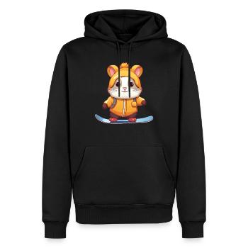 Les hamsters comme snowboarders dans les sports d’hiver - Sweat à capuche Premium bio Homme - noir - Devant - Nico (187cm)