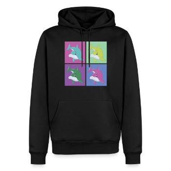 Dauphin rétro des années 80 des années 90 Vintage - Sweat à capuche Premium bio Homme - noir - Devant - Nico (187cm)