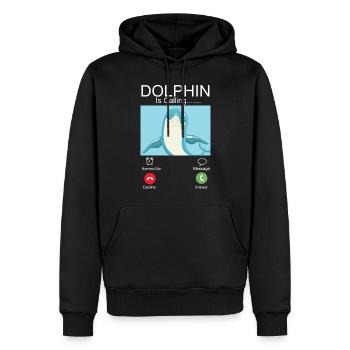 Dolphin Phone Display Dolphin Is - Männer Premium Bio Hoodie - Schwarz - Vorne - Nico (187cm)