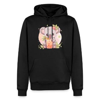 Kawaii Koala trinkt Boba Bubble Tea Chibi - Männer Premium Bio Hoodie - Schwarz - Vorne - Nico (187cm)