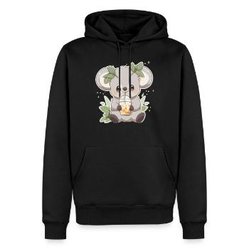 Kawaii Koala trinkt Boba Bubble Tea Chibi - Männer Premium Bio Hoodie - Schwarz - Vorne - Nico (187cm)