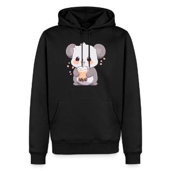Kawaii Koala trinkt Boba Bubble Tea Chibi - Männer Premium Bio Hoodie - Schwarz - Vorne - Nico (187cm)