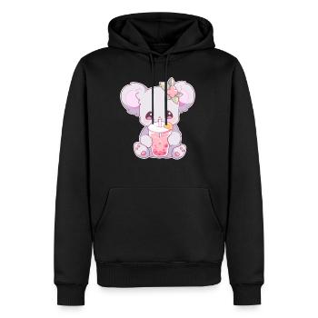 Kawaii Koala trinkt Boba Bubble Tea Chibi - Männer Premium Bio Hoodie - Schwarz - Vorne - Nico (187cm)