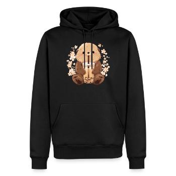 Kawaii Otter trinkt Boba Bubble Tea Chibi - Männer Premium Bio Hoodie - Schwarz - Vorne - Nico (187cm)