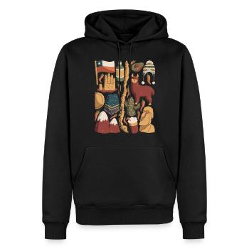 Chile - Männer Premium Bio Hoodie - Schwarz - Vorne - Nico (187cm)