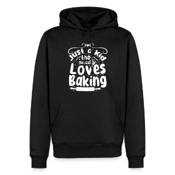 Just A Kid That Really Loves Baking - Baker Baking - Men’s Premium Organic Hoodie - black - Front - Nico (187cm)