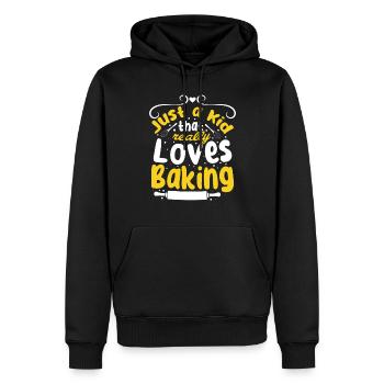 Just A Kid That Really Loves Baking - Baking Kids - Men’s Premium Organic Hoodie - black - Front - Nico (187cm)