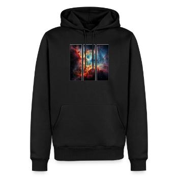 Weltraum Nebel Weltall Astronaut Astronom - Männer Premium Bio Hoodie - Schwarz - Vorne - Nico (187cm)