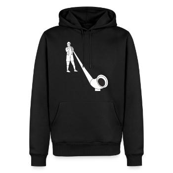 ALPHORN - Männer Premium Bio Hoodie - Schwarz - Vorne - Nico (187cm)