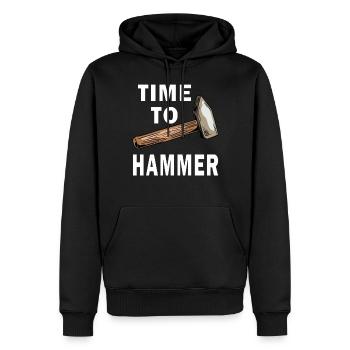 C’EST LE MOMENT DE MARTELER - Sweat à capuche Premium bio Homme - noir - Devant - Nico (187cm)