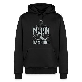 Bonjour Hambourg - Sweat à capuche Premium bio Homme - noir - Devant - Nico (187cm)