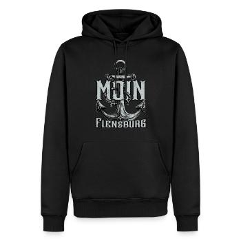 Moin Flensburg - Männer Premium Bio Hoodie - Schwarz - Vorne - Nico (187cm)