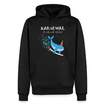 Carnaval, Carnaval, Confettis, Surf, Surfeur, Planche de surf - Sweat à capuche Premium bio Homme - noir - Devant - Nico (187cm)