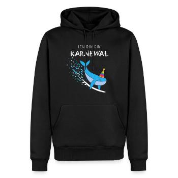 Je suis un carnaval, carnaval, confettis, surf, mer - Sweat à capuche Premium bio Homme - noir - Devant - Nico (187cm)