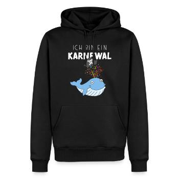 Je suis un carnaval, carnaval, confettis, pirate - Sweat à capuche Premium bio Homme - noir - Devant - Nico (187cm)