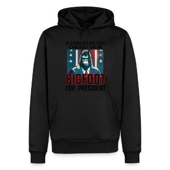Bigfoot pour le président - Sweat à capuche Premium bio Homme - noir - Devant - Nico (187cm)