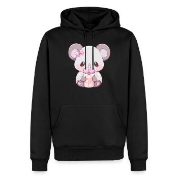 Kawaii Koala trinkt Boba Bubble Tea Chibi - Männer Premium Bio Hoodie - Schwarz - Vorne - Nico (187cm)