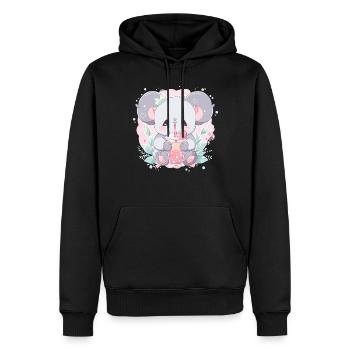 Kawaii Koala trinkt Boba Bubble Tea Chibi - Männer Premium Bio Hoodie - Schwarz - Vorne - Nico (187cm)