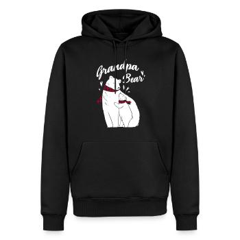 Grand-père ours - Sweat à capuche Premium bio Homme - noir - Devant - Nico (187cm)