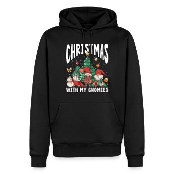 Noël avec mes gnomes - Sweat à capuche Premium bio Homme - noir - Devant - Nico (187cm)