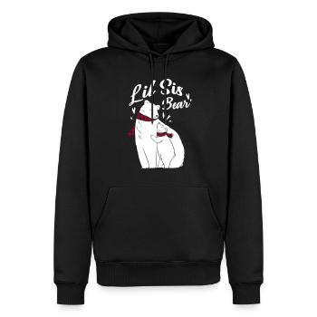 Lil Sis Bear - Männer Premium Bio Hoodie - Schwarz - Vorne - Nico (187cm)