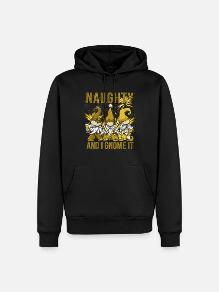 Naughty And I Gnome It - Men’s Premium Organic Hoodie - black