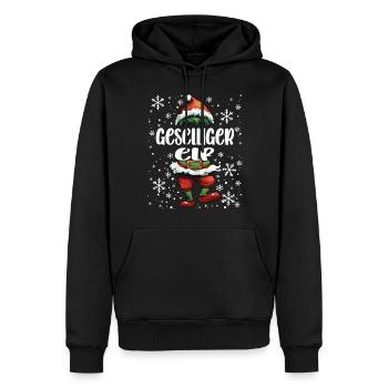 Weihnachtsoutfit Geselliger Elf - Männer Premium Bio Hoodie - Schwarz - Vorne - Nico (187cm)