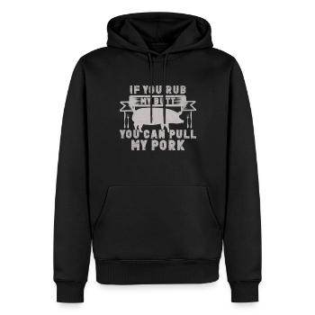 Griller le porc - Sweat à capuche Premium bio Homme - noir - Devant - Nico (187cm)